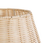 GloboStar® BOLSON 02010 Boho Επιδαπέδιο Φωτιστικό Μονόφωτο 1 x E27 AC220-240V IP20 - Φ30 x Υ30cm - Μπεζ Ξύλινο Μπαμπού Πλέγμα - 5 Χρόνια Εγγύηση