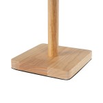 GloboStar® KOLIPE 02039 Μοντέρνο Επιτραπέζιο Φωτιστικό Μονόφωτο 1 x E27 AC220-240V IP20 - Μ20 x Π20 x Υ38cm - Μπεζ Ξύλινη Βάση με Μαύρο Πλεκτό Καπέλο - 5 Χρόνια Εγγύηση