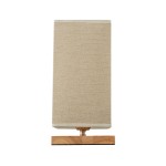 GloboStar® ARUBA 02041 Μοντέρνο Επιτραπέζιο Φωτιστικό Μονόφωτο 1 x E27 AC220-240V IP20 - Μ15 x Π15 x Υ30cm - Μπεζ Ξύλινη Βάση με Μπεζ Πλεκτό Καπέλο - 5 Χρόνια Εγγύηση