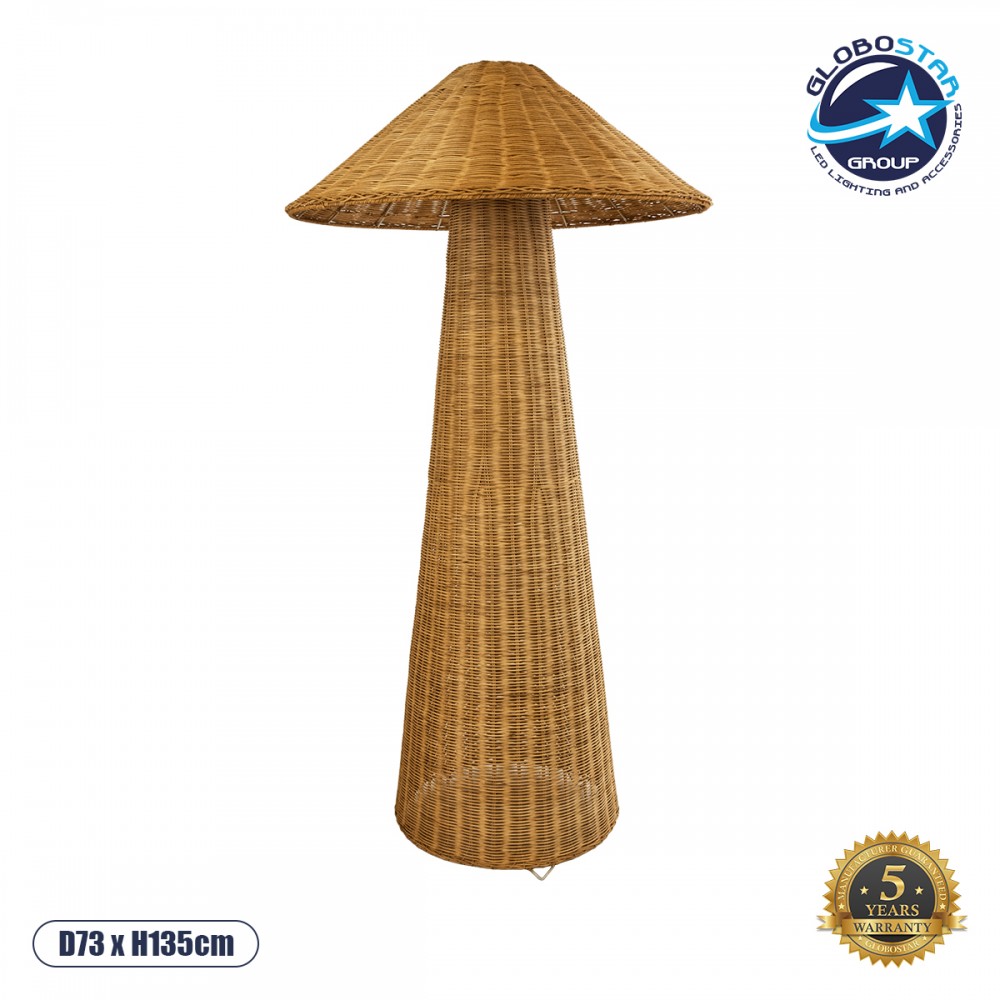 GLOBOSTAR® PERU 02235 Boho Επιδαπέδιο Φωτιστικό με Ντουί 1 x E27 AC 220-240V IP20 - Μπεζ - Μ73 x Π73 x Υ135cm