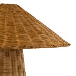 GloboStar® PERU 02235 Boho Επιδαπέδιο Φωτιστικό Μονόφωτο 1 x E27 AC220-240V IP20 - Φ73 x Υ135cm - Μπεζ Ξύλινο Ρατάν Καπέλο - 5 Χρόνια Εγγύηση