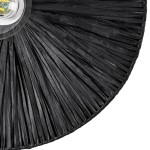 GloboStar® COLOMBO 02279 Boho Φωτιστικό Τοίχου - Απλίκα Μονόφωτο 1 x E27 AC 220-240V IP20 - Φ40 x Υ4.5cm - Μαύρη Φυσική Ράφια Άχυρο Πλέγμα - 5 Χρόνια Εγγύηση