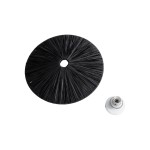 GloboStar® COLOMBO 02279 Boho Φωτιστικό Τοίχου - Απλίκα Μονόφωτο 1 x E27 AC 220-240V IP20 - Φ40 x Υ4.5cm - Μαύρη Φυσική Ράφια Άχυρο Πλέγμα - 5 Χρόνια Εγγύηση