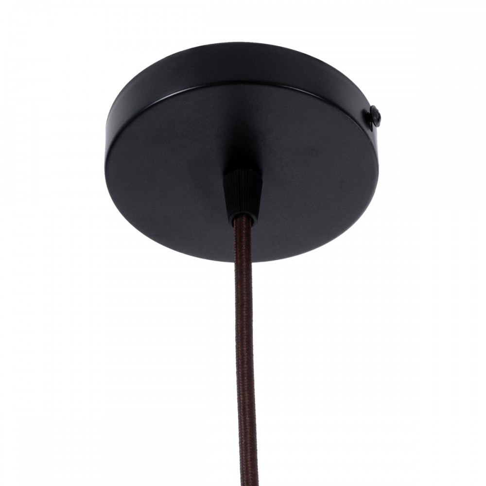GloboStar® PALERMO 02310 Boho Κρεμαστό Φωτιστικό Οροφής Μονόφωτο 1 x E27 AC220-240V IP20 - Φ60 x Υ18cm - Μπεζ Καφέ Ξύλινο Μπαμπού Πλέγμα - 5 Χρόνια Εγγύηση