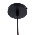 GloboStar® PALERMO 02310 Boho Κρεμαστό Φωτιστικό Οροφής Μονόφωτο 1 x E27 AC220-240V IP20 - Φ60 x Υ18cm - Μπεζ Καφέ Ξύλινο Μπαμπού Πλέγμα - 5 Χρόνια Εγγύηση