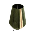 GloboStar® SALERNO 02332 Boho Επιτραπέζιο Φωτιστικό Μονόφωτο 1 x E27 AC220-240V IP20 - Φ50 x Υ70cm - Πράσινο με Μπεζ και Καφέ Λεπτό Νήμα Βαμβακερό Πλέγμα - 5 Χρόνια Εγγύηση