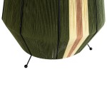GloboStar® SALERNO 02332 Boho Επιτραπέζιο Φωτιστικό Μονόφωτο 1 x E27 AC220-240V IP20 - Φ50 x Υ70cm - Πράσινο με Μπεζ και Καφέ Λεπτό Νήμα Βαμβακερό Πλέγμα - 5 Χρόνια Εγγύηση