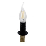 GloboStar® LINDELL 10001111 Vintage Industrial Κρεμαστό Φωτιστικό Οροφής Μονόφωτο 1 x E27 Μαύρο Μεταλλικό με Μπεζ Σχοινί Φ33 x Y33cm
