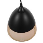 GloboStar® OLIVER 10001231 Vintage Κρεμαστό Φωτιστικό Οροφής Μονόφωτο 1 x E27 Μαύρο Μεταλλικό με Γυαλί Καμπάνα Φ20 x Y21cm