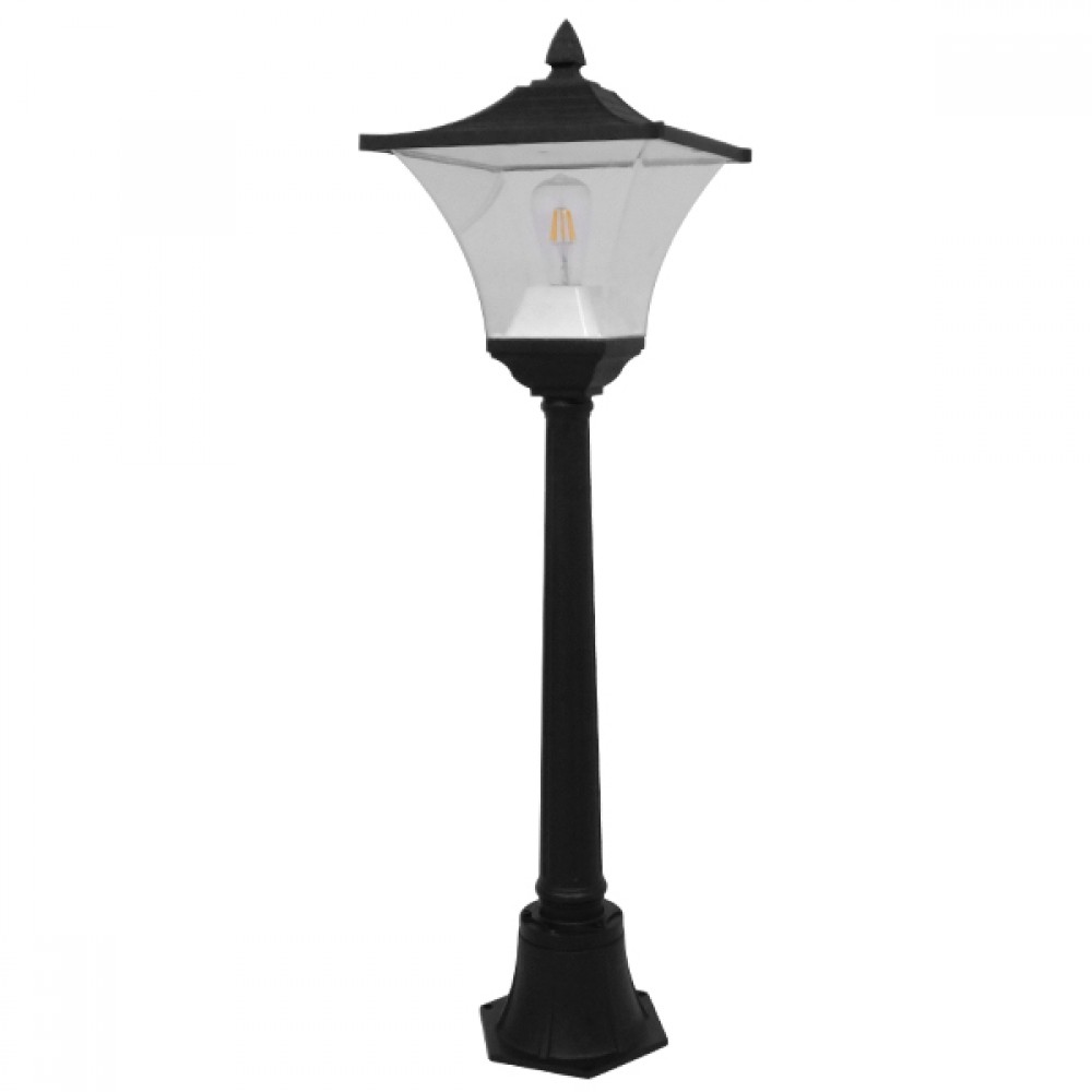 GLOBOSTAR® PALASO 12148 Φωτιστικό Κολωνάκι Κήπου με Ντουί 1 x E27 120° AC 220-240V Αδιάβροχο IP65 - Γκρι Ανθρακί - Μ32 x Π32 x Υ109cm