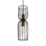 GLOBOSTAR® LAVERA 201-0024 Vintage Κρεμαστό Φωτιστικό Οροφής με Ντουί 1 x E27 AC 220-240V IP20 - Μπρονζέ & Μαύρο - Μ14 x Π14 x Υ44cm