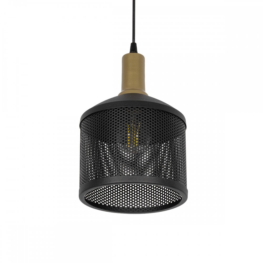 GLOBOSTAR® NETO 201-0130 Μοντέρνο Κρεμαστό Φωτιστικό Οροφής με Ντουί 1 x E27 AC 220-240V IP20 - Χρυσό & Μαύρο - Μ18 x Π18 x Υ70cm