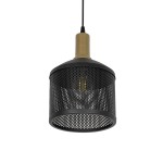 GLOBOSTAR® NETO 201-0130 Μοντέρνο Κρεμαστό Φωτιστικό Οροφής με Ντουί 1 x E27 AC 220-240V IP20 - Χρυσό & Μαύρο - Μ18 x Π18 x Υ70cm