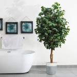 GloboStar® Artificial Garden KASTELLORIZO 20198 Διακοσμητικό Πλεκτό Καλάθι - Κασπώ Γλάστρα - Flower Pot  Γκρι με Λευκό Π35cm x Υ40cm