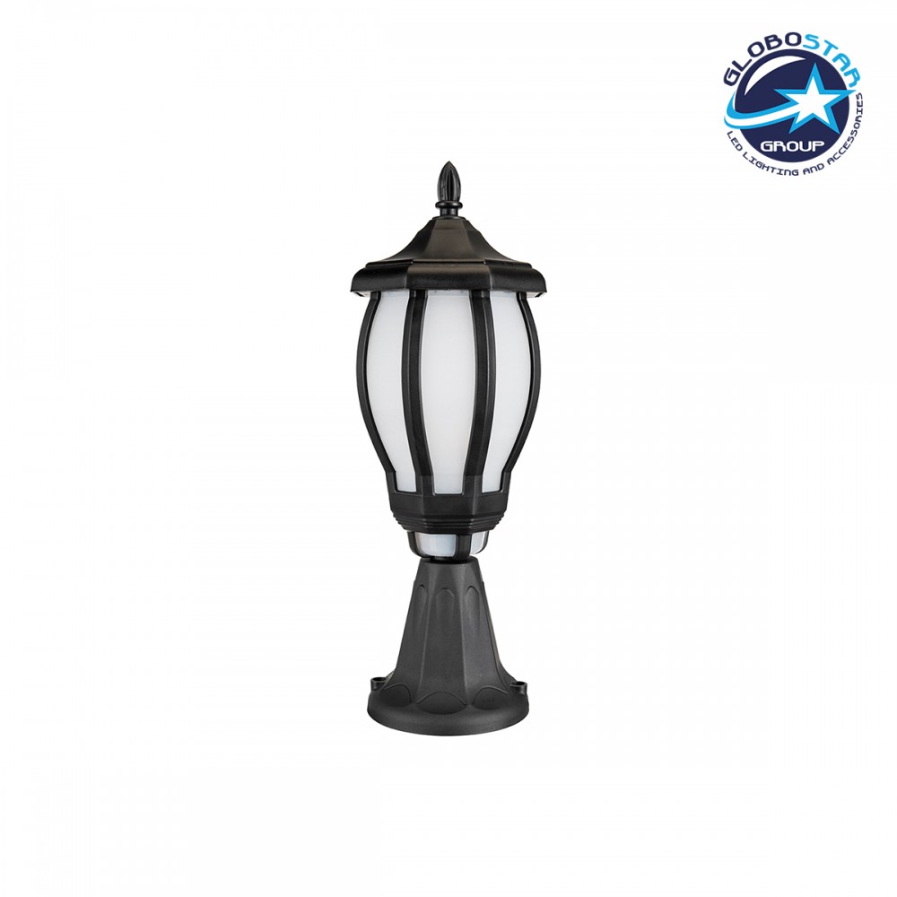 GloboStar® VERDI 203-0231 Vintage Επιδαπέδιο Φωτιστικό Φαναράκι Μονόφωτο 1 x E27 IP44 Μαύρο Πλαστικό Σώμα - Μ17 x Π17 x Υ47cm
