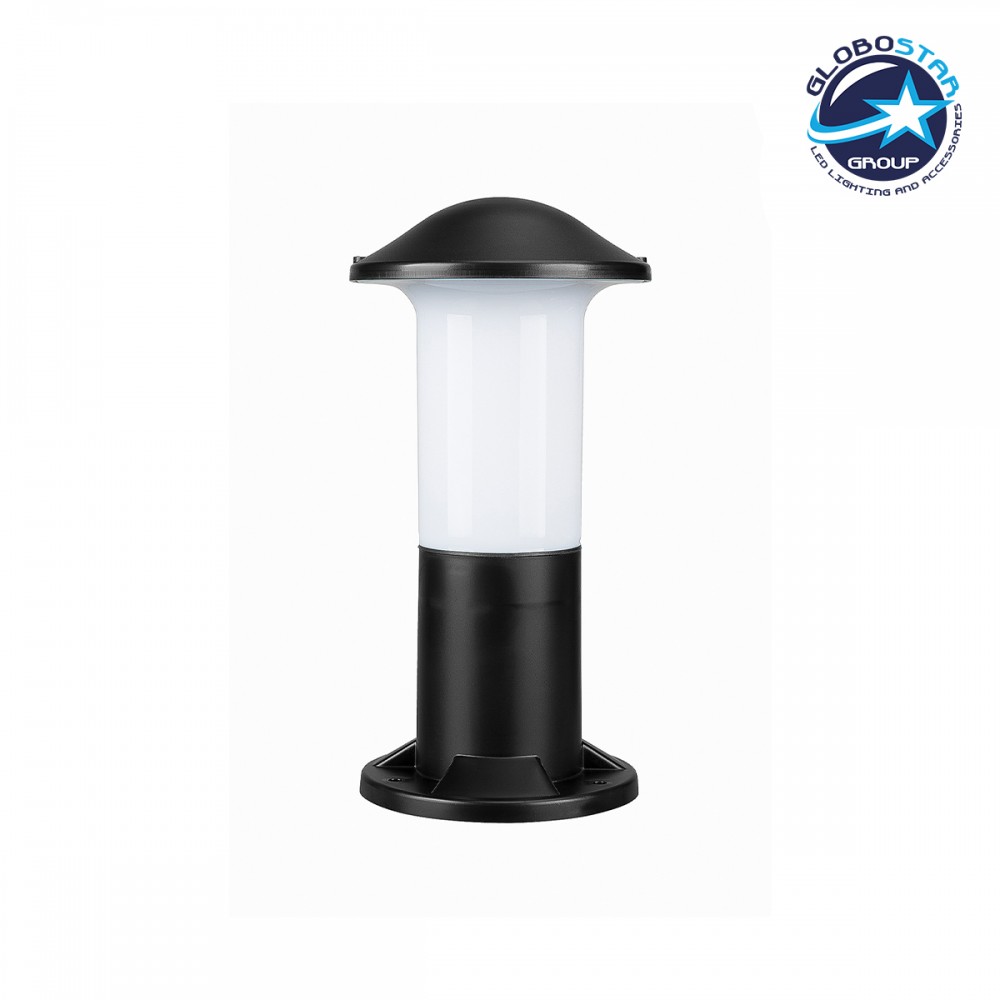 GloboStar® GARDENIO 203-0246 Μοντέρνο Επιδαπέδιο Φωτιστικό Κολωνάκι Κήπου Μονόφωτο 1 x E27 IP44 Μαύρο Πλαστικό - Μ17 x Π17 x Υ32cm