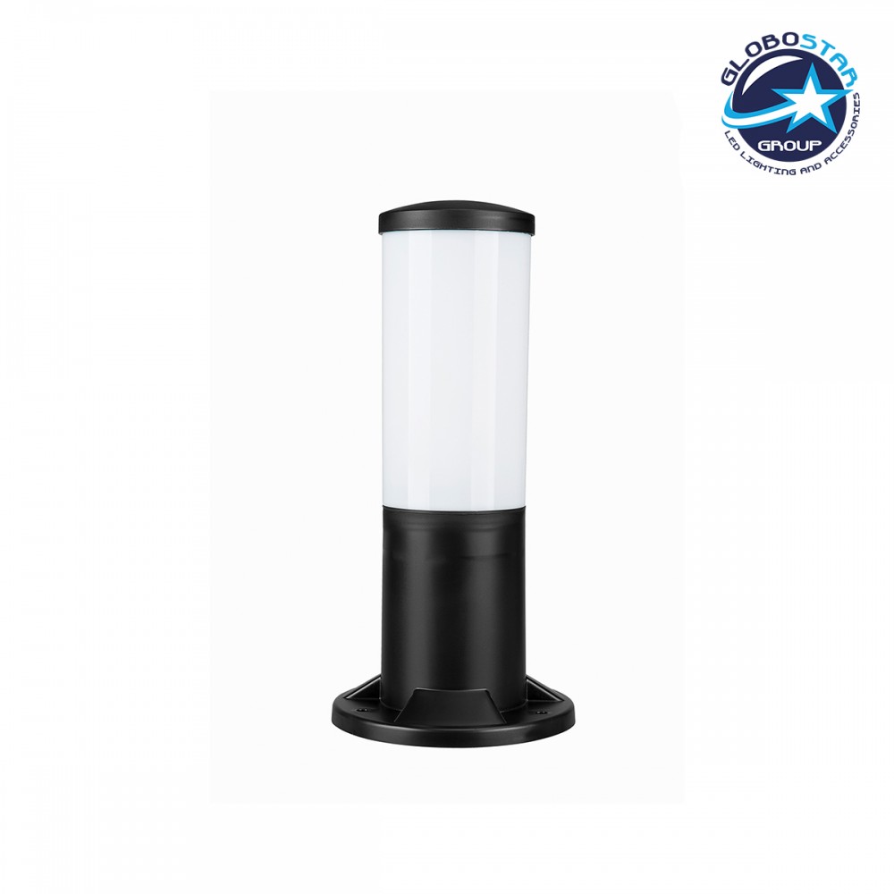 GloboStar® GARDENIO 203-0249 Μοντέρνο Επιδαπέδιο Φωτιστικό Κολωνάκι Κήπου Μονόφωτο 1 x E27 IP44 Μαύρο Πλαστικό Σώμα - Μ15 x Π15 x Υ31cm