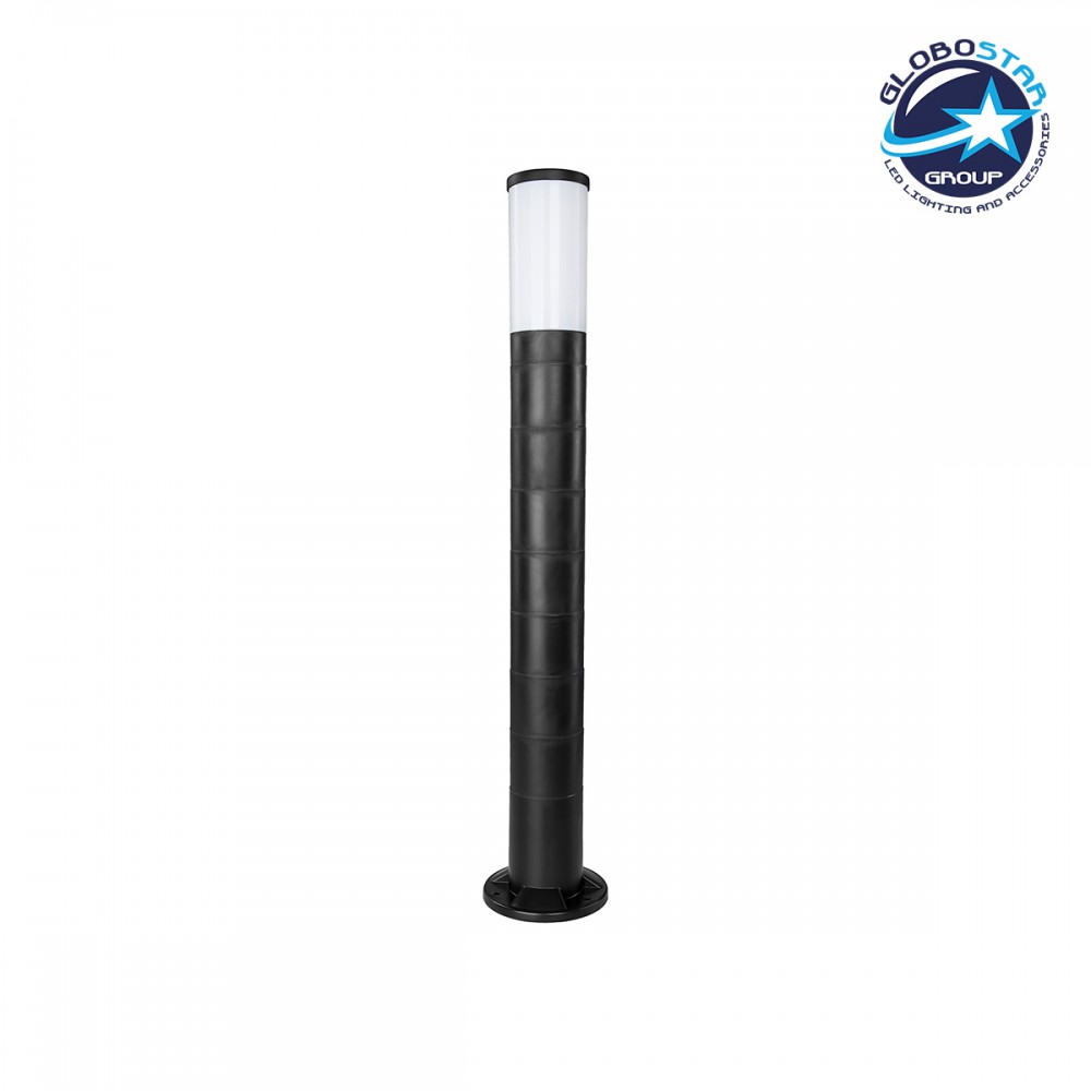 GloboStar® GARDENIO 203-0250 Μοντέρνο Επιδαπέδιο Φωτιστικό Κολωνάκι Κήπου Μονόφωτο 1 x E27 IP44 Μαύρο Πλαστικό Σώμα - Μ15 x Π15 x Υ84cm