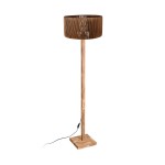 GloboStar® HOLZ 203-0252 Μοντέρνο Επιδαπέδιο Φωτιστικό Μονόφωτο 1 x E27 IP20 Μπέζ Ξύλο - Μ30 x Π30 x Y140cm