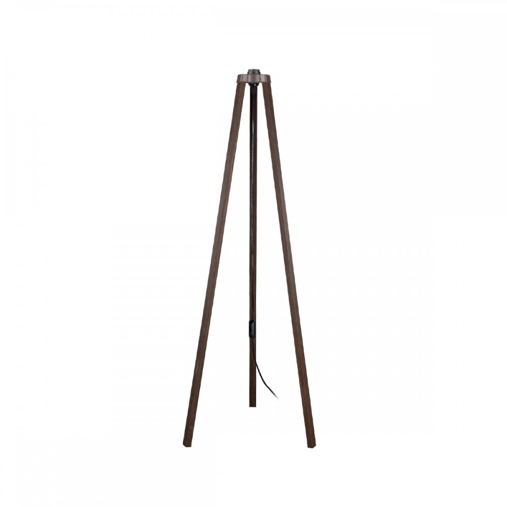 GloboStar® TRIPOD 203-0257 Μοντέρνο Επιδαπέδιο Φωτιστικό Μονόφωτο 1 x E27 IP20 Καφέ Ξύλο - Μ38 x Π38 x Υ120cm