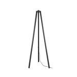 GloboStar® TRIPOD 203-0258 Μοντέρνο Επιδαπέδιο Φωτιστικό Μονόφωτο 1 x E27 IP20 Μαύρο Ξύλο - Μ38 x Π38 x Υ120cm