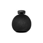 GloboStar® CORDER 203-0271 Μοντέρνο Φωτιστικό Οροφής Μπάλα Μονόφωτο 1 x E27 IP20 Μαύρο Σχοίνι - Μ25 x Π25 x Υ25cm
