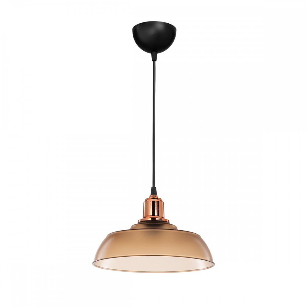 GLOBOSTAR® LOAN 203-0285 Μοντέρνο Κρεμαστό Φωτιστικό Οροφής με Ντουί 1 x E27 AC 220-240V IP20 - Καφέ & Μπρονζέ - Μ25.5 x Π25.5 x Υ17cm