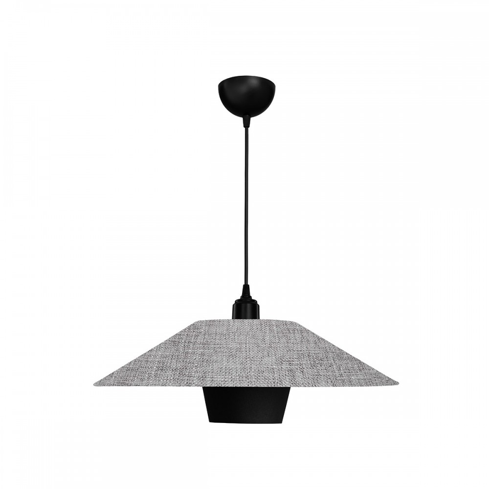 GLOBOSTAR® STORM 203-0292 Μοντέρνο Κρεμαστό Φωτιστικό Οροφής με Ντουί 1 x E27 AC 220-240V IP20 - Μαύρο & Γκρί  - Μ50 x Π50 x Υ24cm