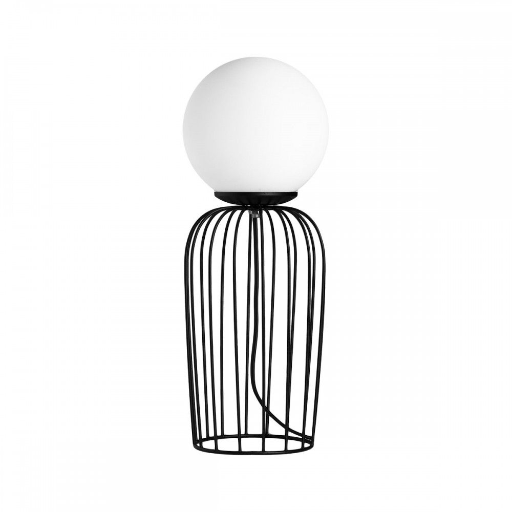 GLOBOSTAR® KAZAF 203-0295 Μοντέρνο Επιτραπέζιο Φωτιστικό Πορτατίφ με Ντουί 1 x E27 AC 220-240V IP20 - Μαύρο & Λευκό - Μ16 x Π16 x Υ40cm