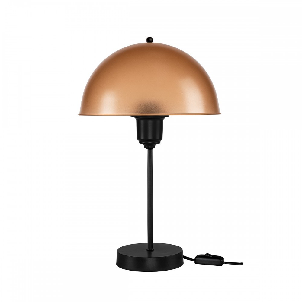 GLOBOSTAR® GAZETA 203-0297 Μοντέρνο Επιτραπέζιο Φωτιστικό Πορτατίφ με Ντουί 1 x E27 AC 220-240V IP20 - Μαύρο & Καφέ - Μ25 x Π25 x Υ39cm