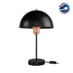 GLOBOSTAR® GAZETA 203-0300 Μοντέρνο Επιτραπέζιο Φωτιστικό Πορτατίφ με Ντουί 1 x E27 AC 220-240V IP20 - Μαύρο & Μπρονζέ - Μ25 x Π25 x Υ39cm