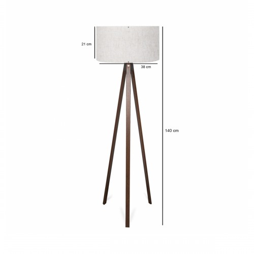 GLOBOSTAR® SAGA 204-0035 Μοντέρνο Επιδαπέδιο Φωτιστικό με Ντουί 1 x E27 AC 220-240V IP20 - Καφέ & Λευκό - Μ38 x Π38 x Υ140cm