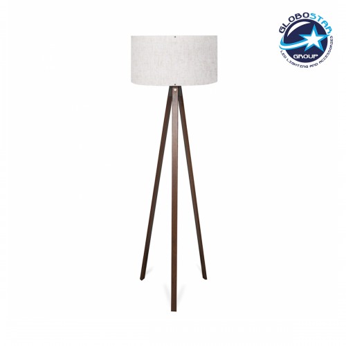 GLOBOSTAR® SAGA 204-0035 Μοντέρνο Επιδαπέδιο Φωτιστικό με Ντουί 1 x E27 AC 220-240V IP20 - Καφέ & Λευκό - Μ38 x Π38 x Υ140cm