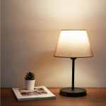 GloboStar® LARA 204-0073 Μοντέρνο Eπιτραπέζιο Φωτιστικό Πορτατίφ Μονόφωτο 1 x E27 IP20 Μαύρο Μέταλλο με Μπεζ Ύφασμα - Μ22 x Π22 x Υ36cm