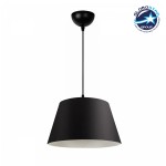 GloboStar® TRIANGLE 204-0088 Μοντέρνο Κρεμαστό Φωτιστικό Kαπέλο Μονόφωτο 1 x E27 IP20 Μαύρο Ύφασμα - Μ37 x Π37 x Υ70cm