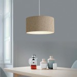 GloboStar® LOFTY 204-0090 Μοντέρνο Κρεμαστό Φωτιστικό Kαπέλο Μονόφωτο 1 x E27 IP20 Μπεζ Ύφασμα - Μ38 x Π38 x Υ26cm