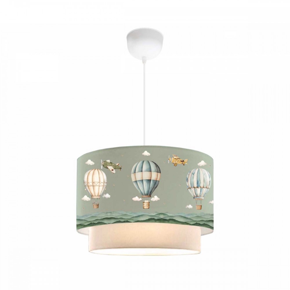 GloboStar® BALLON 204-0120 Παιδικό Κρεμαστό Φωτιστικό Φιγούρα Μονόφωτο 1 x E27 IP20 Πολύχρωμο Ύφασμα - Μ30 x Π30 x Υ70cm