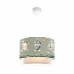 GloboStar® BALLON 204-0120 Παιδικό Κρεμαστό Φωτιστικό Φιγούρα Μονόφωτο 1 x E27 IP20 Πολύχρωμο Ύφασμα - Μ30 x Π30 x Υ70cm