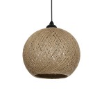 GLOBOSTAR® SOLEI 205-0002 Boho Κρεμαστό Φωτιστικό Οροφής με Ντουί 1 x E27 AC 220-240V IP20 - Μπεζ - M30 x Π30 x Υ26cm