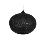 GLOBOSTAR® SOLEI 205-0005 Boho Κρεμαστό Φωτιστικό Οροφής με Ντουί 1 x E27 AC 220-240V IP20 - Μαύρο - M30 x Π30 x Υ35cm