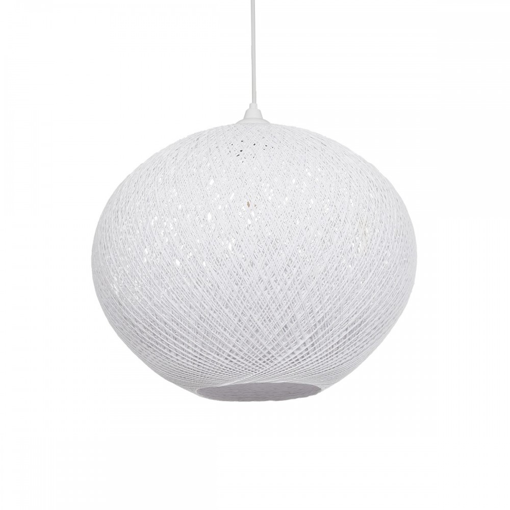 GLOBOSTAR® SOLEI 205-0007 Boho Κρεμαστό Φωτιστικό Οροφής με Ντουί 1 x E27 AC 220-240V IP20 - Λευκό - M40 x Π40 x Υ36cm