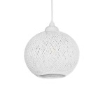 GLOBOSTAR® SOLEI 205-0009 Boho Κρεμαστό Φωτιστικό Οροφής με Ντουί 1 x E27 AC 220-240V IP20 - Λευκό - M20 x Π20 x Υ25cm