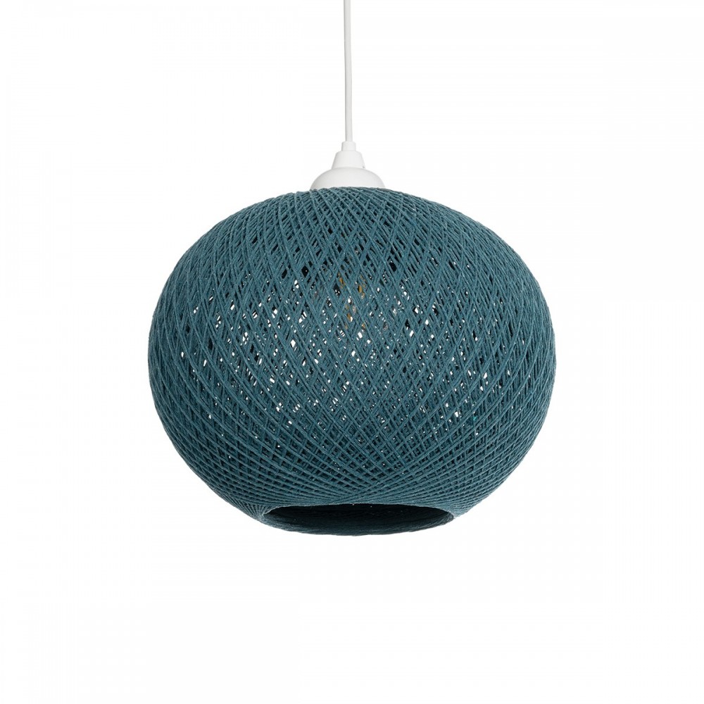 GLOBOSTAR® SOLEI 205-0011 Boho Κρεμαστό Φωτιστικό Οροφής με Ντουί 1 x E27 AC 220-240V IP20 - Τιρκουάζ - M30 x Π30 x Υ26cm