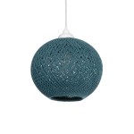 GLOBOSTAR® SOLEI 205-0012 Boho Κρεμαστό Φωτιστικό Οροφής με Ντουί 1 x E27 AC 220-240V IP20 - Τιρκουάζ - M20 x Π20 x Υ25cm