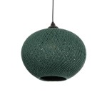 GLOBOSTAR® SOLEI 205-0014 Boho Κρεμαστό Φωτιστικό Οροφής με Ντουί 1 x E27 AC 220-240V IP20 - Πράσινο - M30 x Π30 x Υ26cm