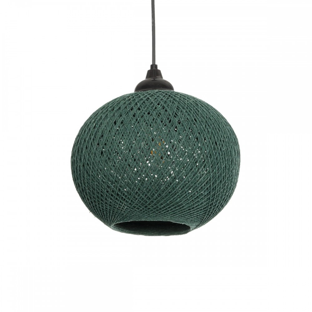 GLOBOSTAR® SOLEI 205-0015 Boho Κρεμαστό Φωτιστικό Οροφής με Ντουί 1 x E27 AC 220-240V IP20 - Πράσινο - M20 x Π20 x Υ25cm