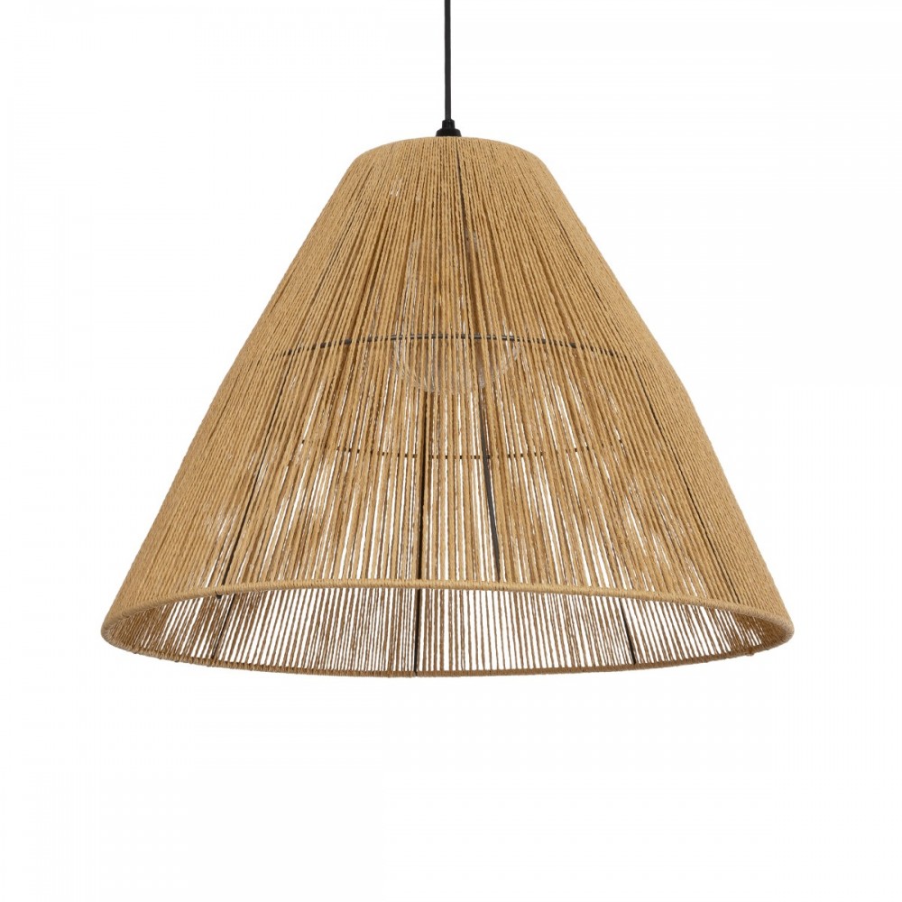 GLOBOSTAR® HUTT 205-0018 Boho Κρεμαστό Φωτιστικό Οροφής με Ντουί 1 x E27 AC 220-240V IP20 - Μπεζ - M50 x Π50 x Υ40cm