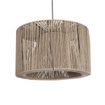 GLOBOSTAR® ZYLINDER 205-0022 Boho Κρεμαστό Φωτιστικό Οροφής με Ντουί 1 x E27 AC 220-240V IP20 - Μπεζ - M50 x Π50 x Υ32cm