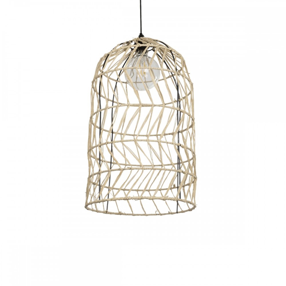 GLOBOSTAR® NETI 205-0025 Boho Κρεμαστό Φωτιστικό Οροφής με Ντουί 1 x E27 AC 220-240V IP20 - Μπεζ - M35 x Π35 x Υ63cm