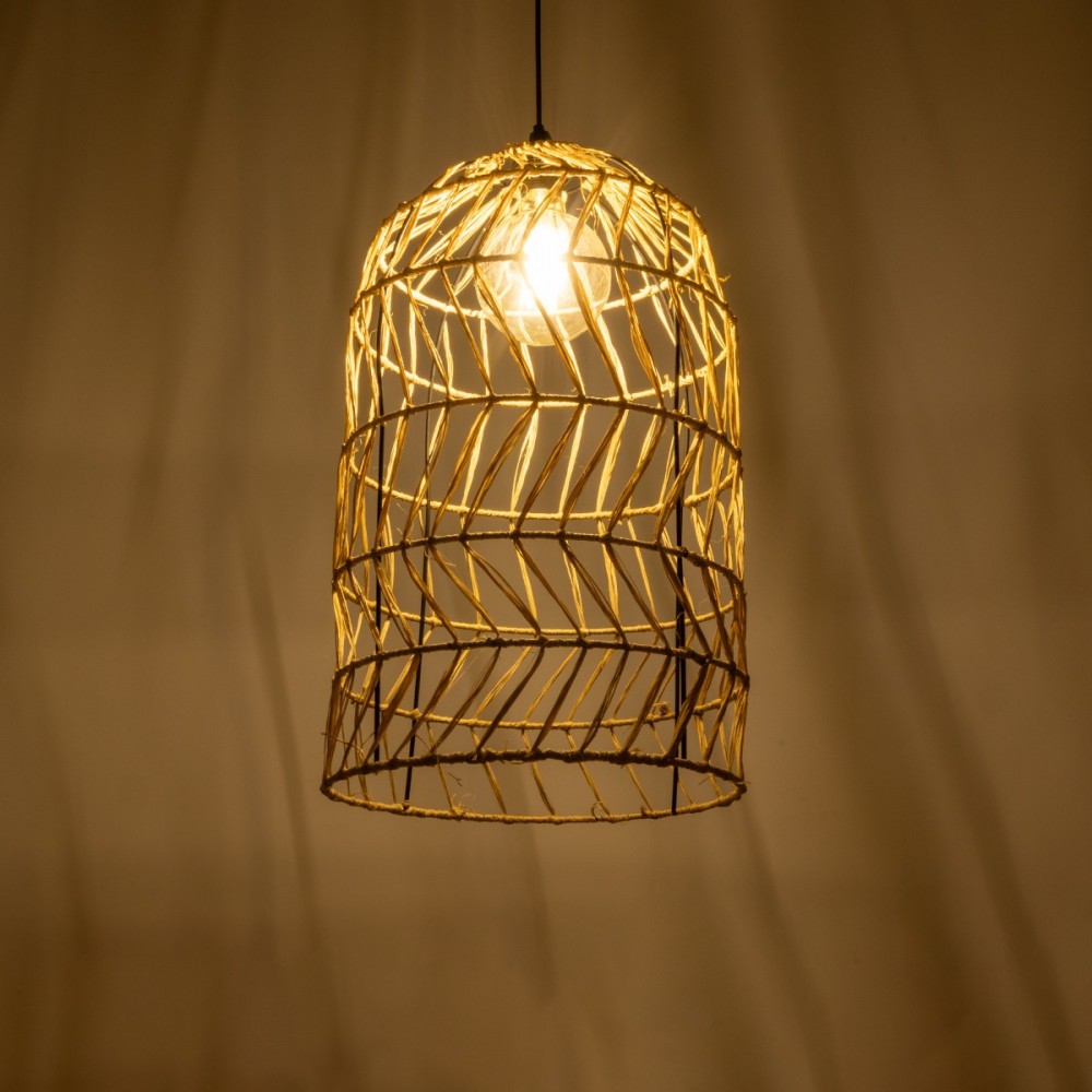 GLOBOSTAR® NETI 205-0025 Boho Κρεμαστό Φωτιστικό Οροφής με Ντουί 1 x E27 AC 220-240V IP20 - Μπεζ - M35 x Π35 x Υ63cm